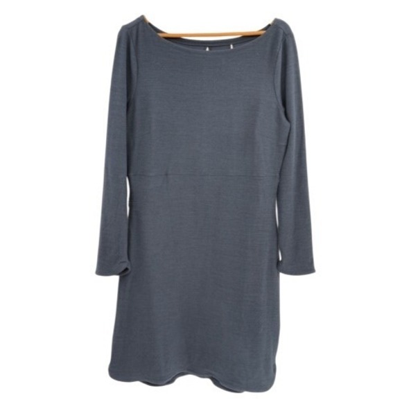 Toad & Co Dress Women Size Large Navy Blue Long Sleeve - Picture 1 of 12